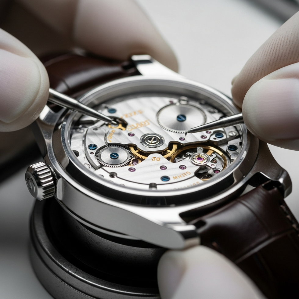 profesyonel saat servisi tarafından bakım işlemi gerçekleştirilen modern otomatik saat