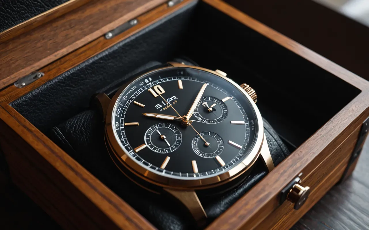 A detailed view of a watch winding box mechanism showing the rotating disc and cushion placement with soft ambient lighting highlighting the texture of the materials in a clean modern interior setting without any visible text or logos on the components